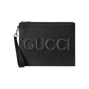 Gucci Pouch with Strap in Black Leather