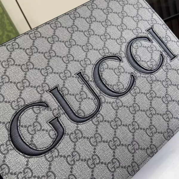 Gucci Pouch with Strap in Grey and Black GG Supreme