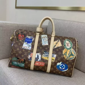 Keepall Bandoulière 45 Other Monogram Canvas Natural Cowhide Leather