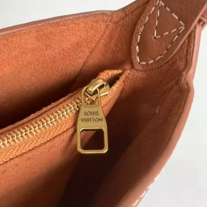 Low Key Shoulder Bag Cognac Brown Grained Calfskin