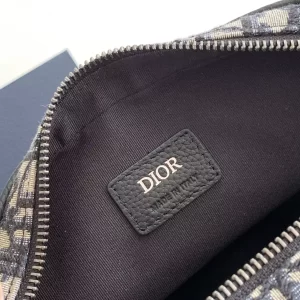 Maxi Safari Bag with Strap Beige and Black Dior Oblique Jacquard with Black Grained Calfskin