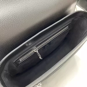 Medium GG Crossbody Bag with Tag in Black Leather