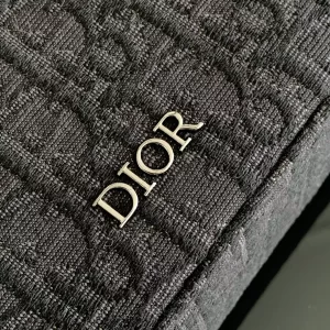 Mini Safari Bag with Strap Black Dior Oblique Jacquard