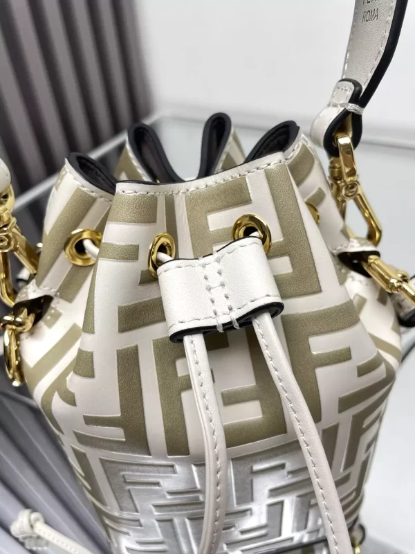 Mon Tresor Beige Leather Mini Bag with FF Embroidery