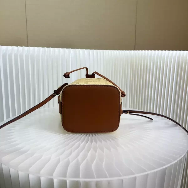 Mon Tresor Natural Straw Mini-Bag with FF Embroidery