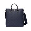 Ophidia GG Medium Tote Bag in Blue and Dark Blue GG Supreme