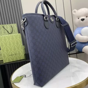 Ophidia GG Medium Tote Bag in Blue and Dark Blue GG Supreme