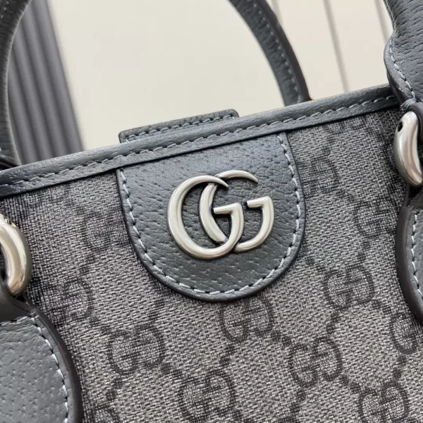 Ophidia GG Medium Tote Bag in Dark Grey and Black GG Supreme