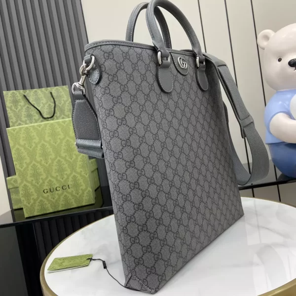 Ophidia GG Medium Tote Bag in Dark Grey and Black GG Supreme