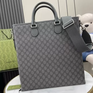 Ophidia GG Medium Tote Bag in Dark Grey and Black GG Supreme