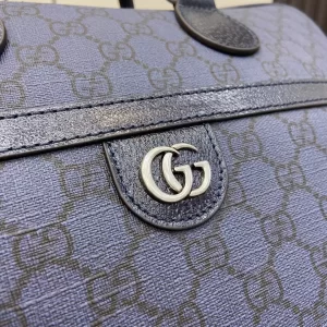 Ophidia Medium GG Briefcase in Blue and Dark Blue GG Supreme