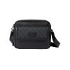 Small GG Crossbody Bag with Tag in Black Leather