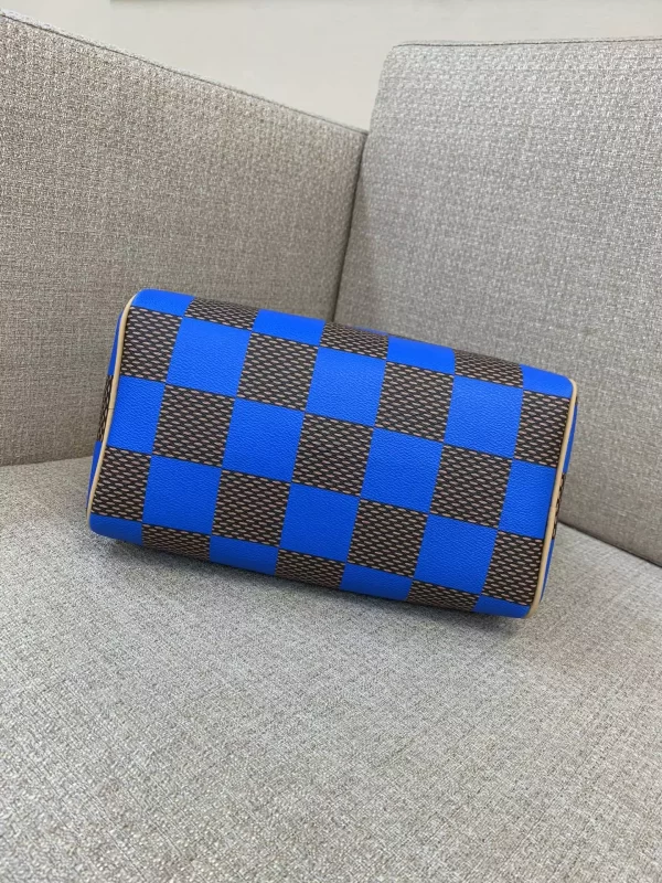 Speedy 25 Bandoulière Blue Damier Pop Canvas