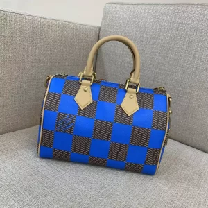 Speedy 25 Bandoulière Blue Damier Pop Canvas