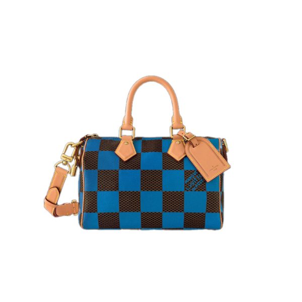 Speedy Bandoulière 25 Blue Damier Pop Canvas