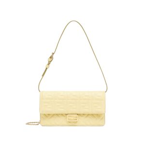 Wallet On Chain Baguette Yellow Nappa Leather