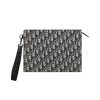 A5 Triangle Pouch Beige and Black Dior Oblique Jacquard