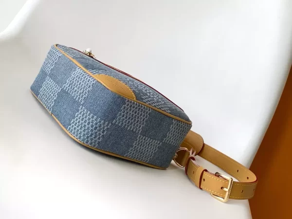 Chess Messenger Bag Blue Damier Denim 3D Cotton Canvas