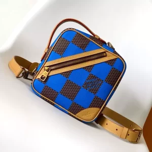 Chess Messenger Bag Blue Damier Pop Canvas