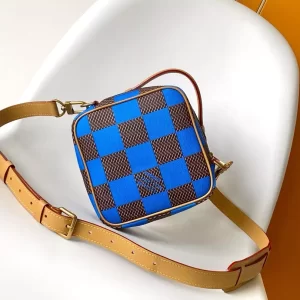 Chess Messenger Bag Blue Damier Pop Canvas