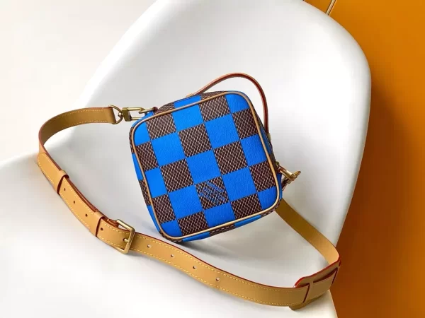 Chess Messenger Bag Blue Damier Pop Canvas