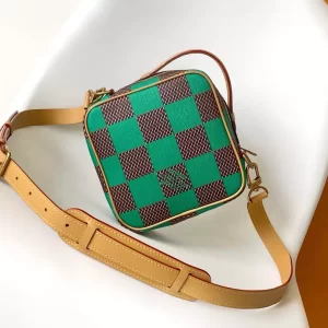 Chess Messenger Bag Green Damier Pop Canvas