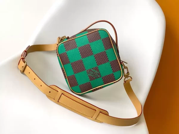 Chess Messenger Bag Green Damier Pop Canvas