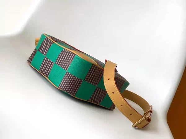 Chess Messenger Bag Green Damier Pop Canvas