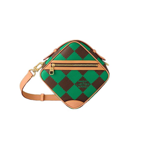 Chess Messenger Bag Green Damier Pop Canvas