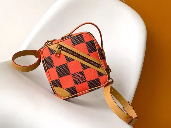 Chess Messenger Bag Orange Damier Pop Canvas