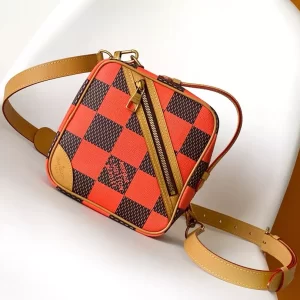 Chess Messenger Bag Orange Damier Pop Canvas