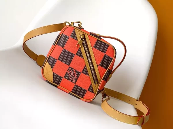 Chess Messenger Bag Orange Damier Pop Canvas