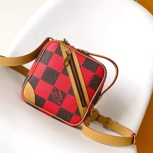 Chess Messenger Bag Red Damier Pop Canvas