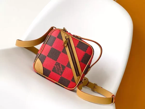 Chess Messenger Bag Red Damier Pop Canvas