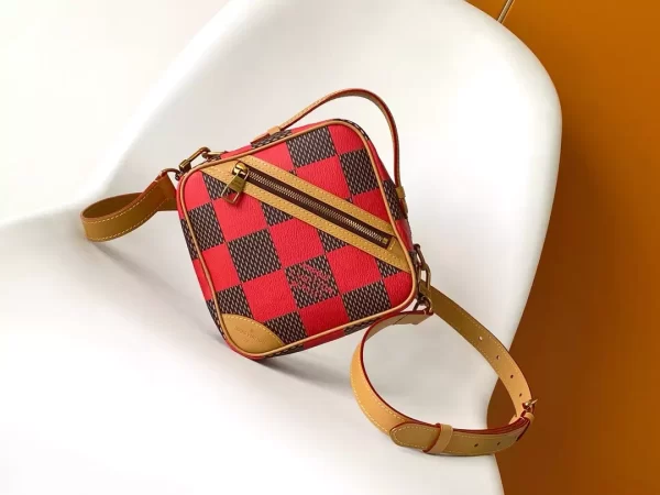 Chess Messenger Bag Red Damier Pop Canvas