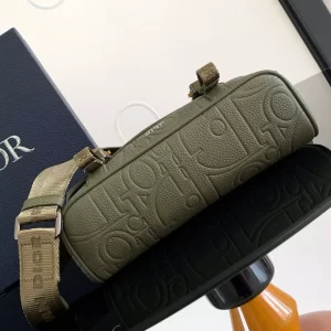 Dior Hit the Road Messenger Bag with Flap Khaki Dior Gravity Leather and Khaki Grained Calfskin