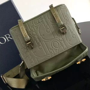 Dior Hit the Road Messenger Bag with Flap Khaki Dior Gravity Leather and Khaki Grained Calfskin