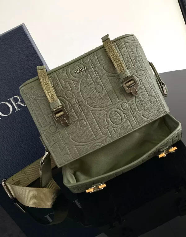 Dior Hit the Road Messenger Bag with Flap Khaki Dior Gravity Leather and Khaki Grained Calfskin