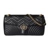 GG Marmont Large Shoulder Bag in Black Matelassé Chevron Leather