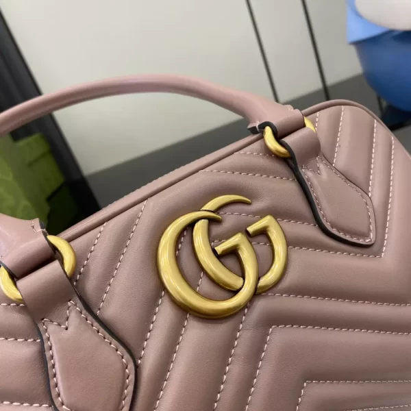 GG Marmont Small Top Handle Bag in Dusty Rose Leather