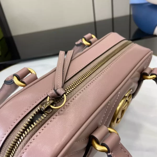 GG Marmont Small Top Handle Bag in Dusty Rose Leather