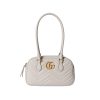 GG Marmont Small Top Handle Bag in Light Grey Leather