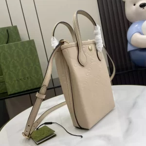 GG Super Mini Bag with Strap in Light Beige GG Leather