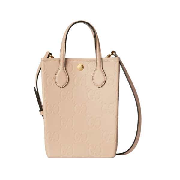 GG Super Mini Bag with Strap in Light Beige GG Leather