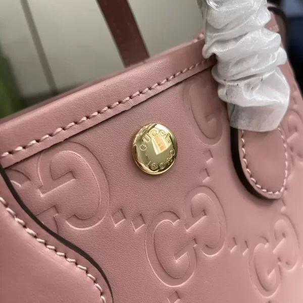 GG Super Mini Bag with Strap in Rose Beige GG Leather