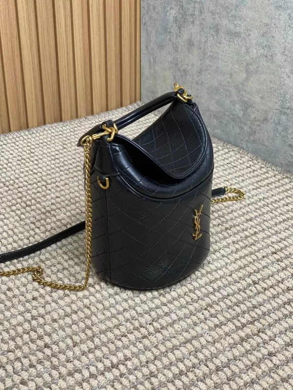 Gaby Bucket Bag in Black Lambskin - YB092