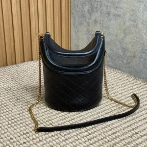 Gaby Bucket Bag in Black Lambskin - YB092