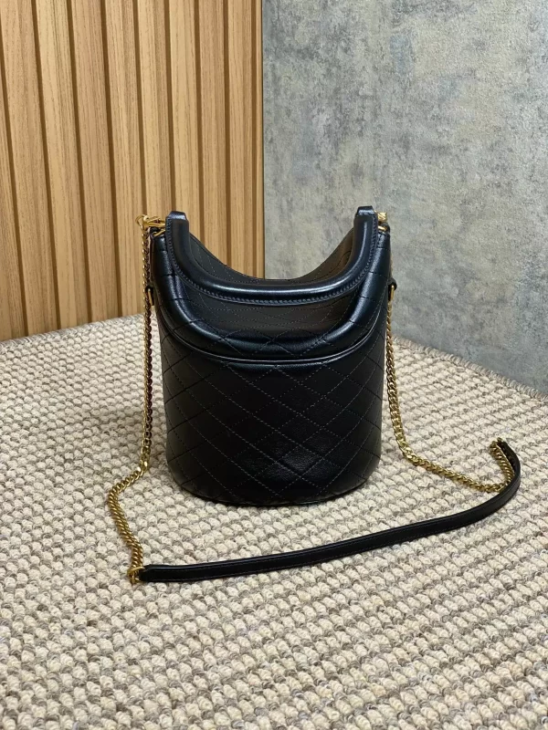 Gaby Bucket Bag in Black Lambskin - YB092