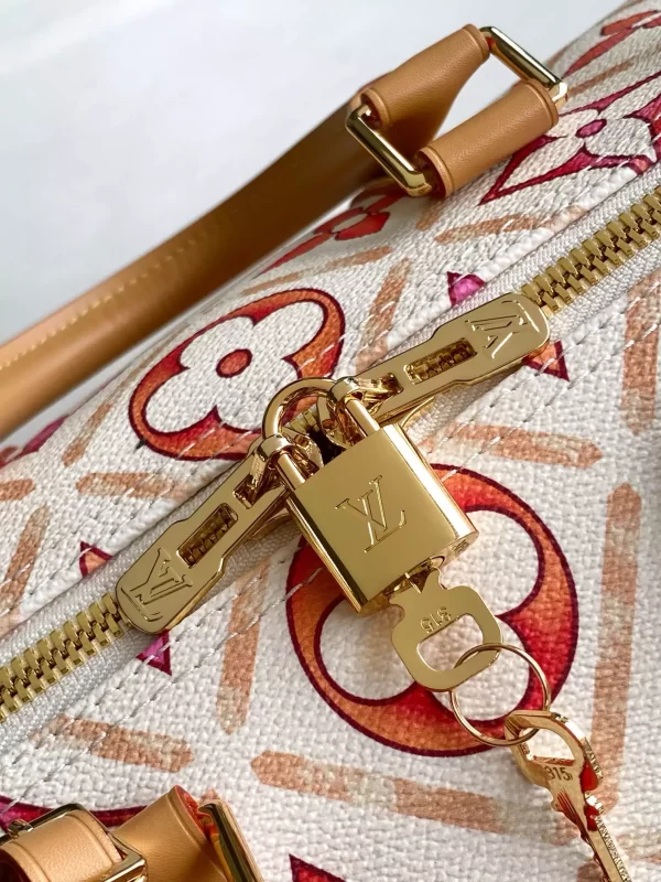 Keepall Bandoulière 45 Coral Monogram Tiles Canvas