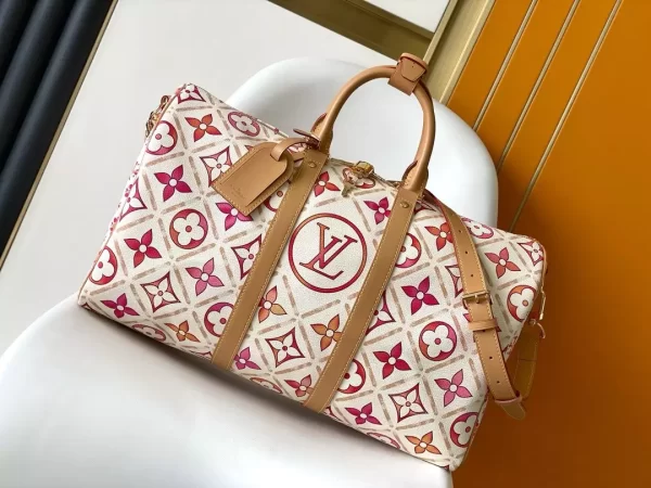 Keepall Bandoulière 45 Coral Monogram Tiles Canvas